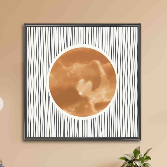 Quadro Decorativo Sol Sobre Linhas Estilo Japandi