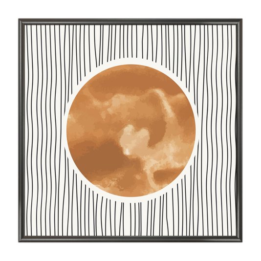 Quadro Decorativo Sol Sobre Linhas Estilo Japandi