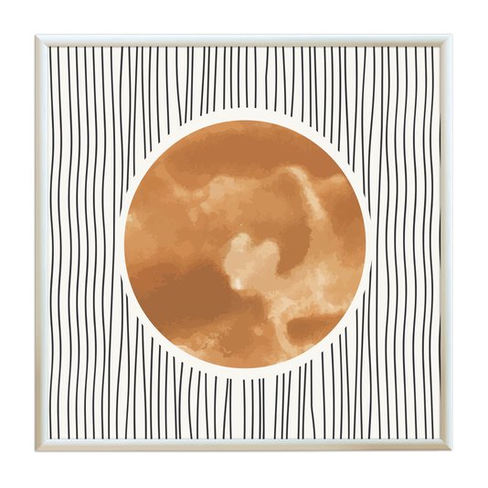 Quadro Decorativo Sol Sobre Linhas Estilo Japandi