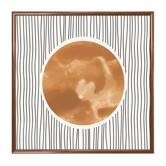 Quadro Decorativo Sol Sobre Linhas Estilo Japandi