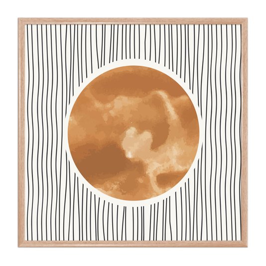 Quadro Decorativo Sol Sobre Linhas Estilo Japandi