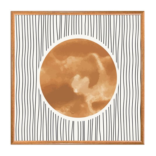 Quadro Decorativo Sol Sobre Linhas Estilo Japandi