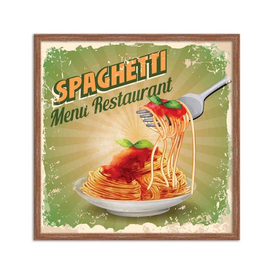 Quadro Decorativo Spaghetti Menu Restaurant