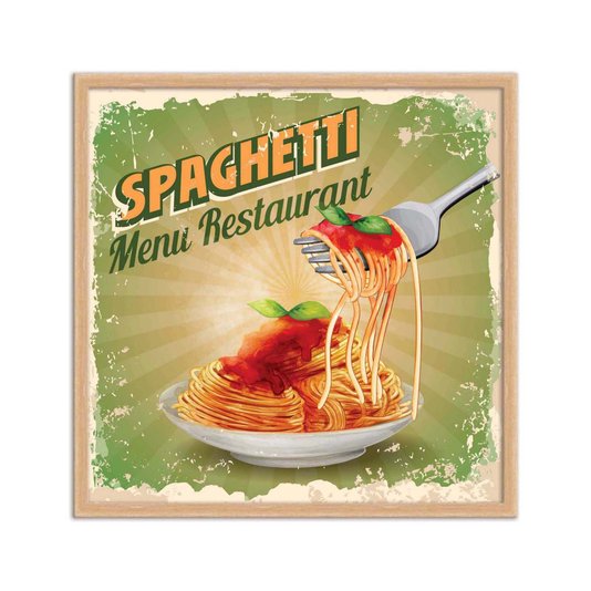 Quadro Decorativo Spaghetti Menu Restaurant