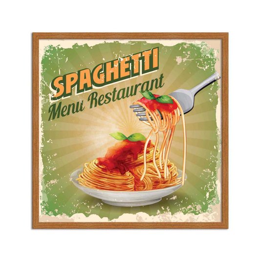 Quadro Decorativo Spaghetti Menu Restaurant