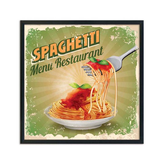 Quadro Decorativo Spaghetti Menu Restaurant