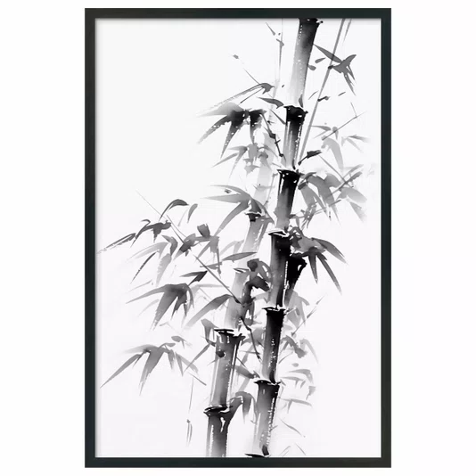 Quadro Decorativo Take Arte de Bambu no Estilo Sumiê