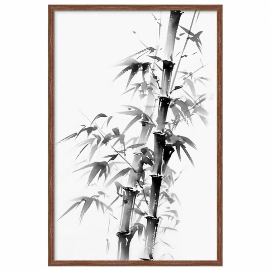 Quadro Decorativo Take Arte de Bambu no Estilo Sumiê