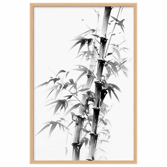 Quadro Decorativo Take Arte de Bambu no Estilo Sumiê