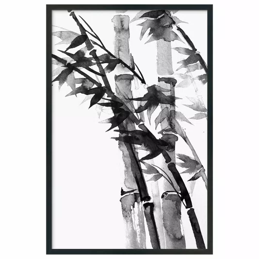 Quadro Decorativo Take Arte de Bambus no Estilo Sumiê