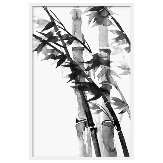 Quadro Decorativo Take Arte de Bambus no Estilo Sumiê