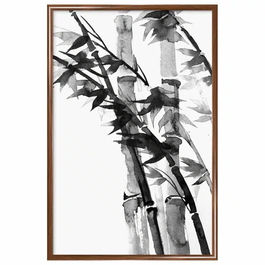 Quadro Decorativo Take Arte de Bambus no Estilo Sumiê