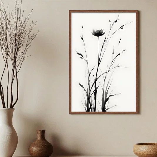 Quadro Decorativo Take Arte de Bambus no Estilo Sumiê