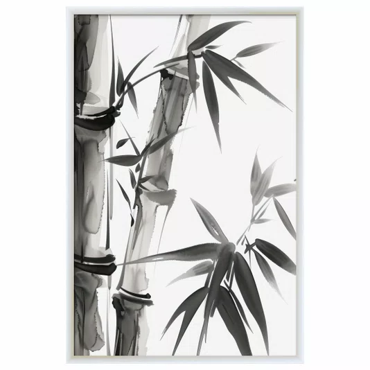 Quadro Decorativo Take Pintura de Bambu no Estilo Sumiê