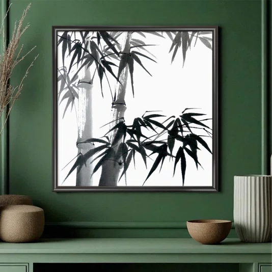 Quadro Decorativo Take Pintura de Bambus no Estilo Sumiê