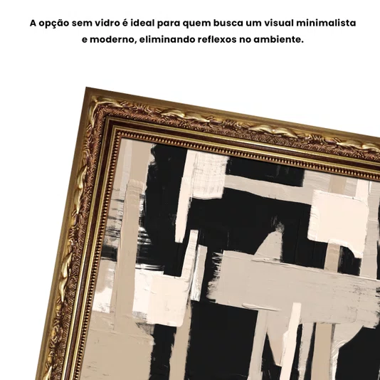 Quadro Decorativo Textura Bege e Preto Estilo Modern Heritage