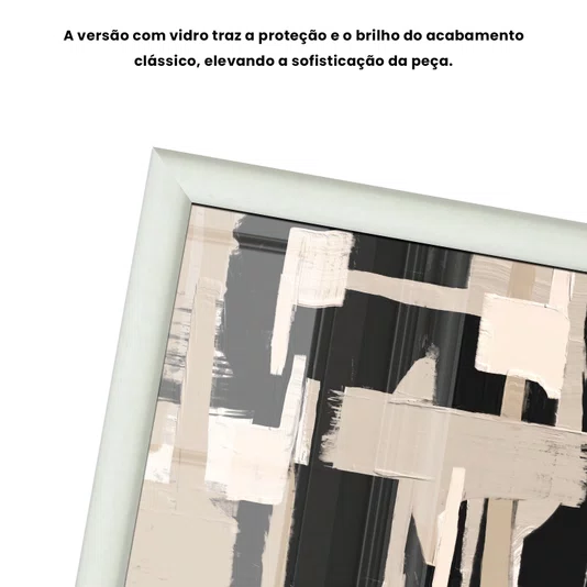 Quadro Decorativo Textura Bege e Preto Estilo Modern Heritage
