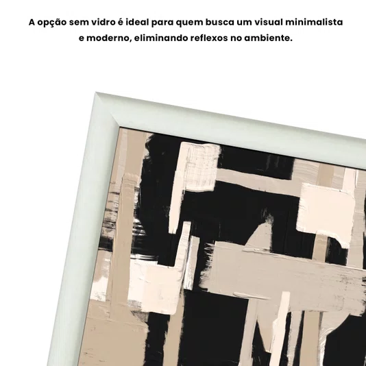 Quadro Decorativo Textura Bege e Preto Estilo Modern Heritage