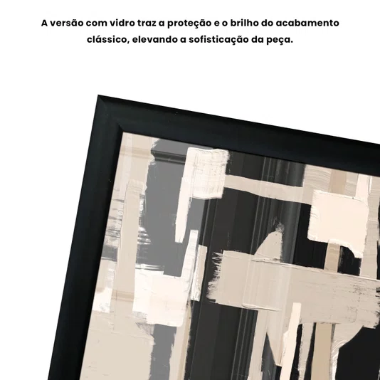 Quadro Decorativo Textura Bege e Preto Estilo Modern Heritage