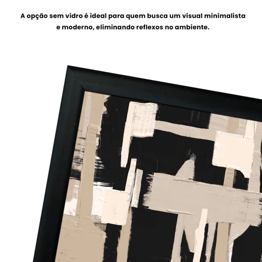 Quadro Decorativo Textura Bege e Preto Estilo Modern Heritage