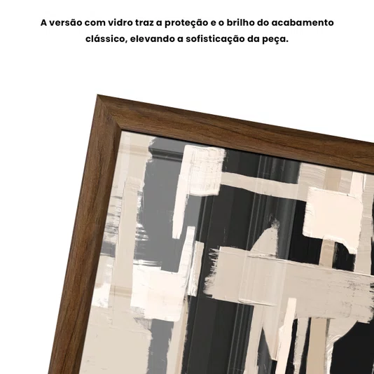 Quadro Decorativo Textura Bege e Preto Estilo Modern Heritage
