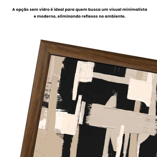 Quadro Decorativo Textura Bege e Preto Estilo Modern Heritage