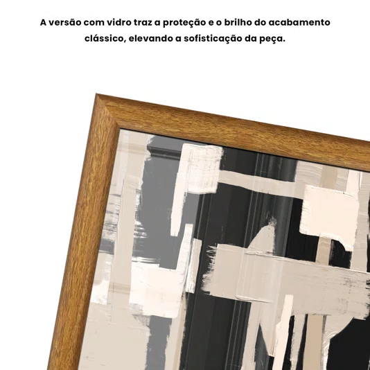Quadro Decorativo Textura Bege e Preto Estilo Modern Heritage