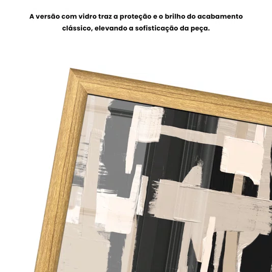 Quadro Decorativo Textura Bege e Preto Estilo Modern Heritage