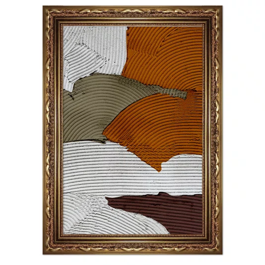 Quadro Decorativo Textura Gesso Abstrato Estilo Modern Heritage