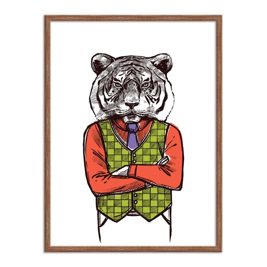 Quadro Decorativo Tigre Hipster