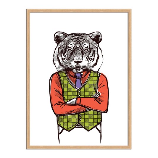 Quadro Decorativo Tigre Hipster