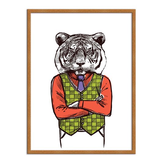Quadro Decorativo Tigre Hipster