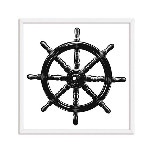 Quadro Decorativo Timão de Navio - Volante do Navio
