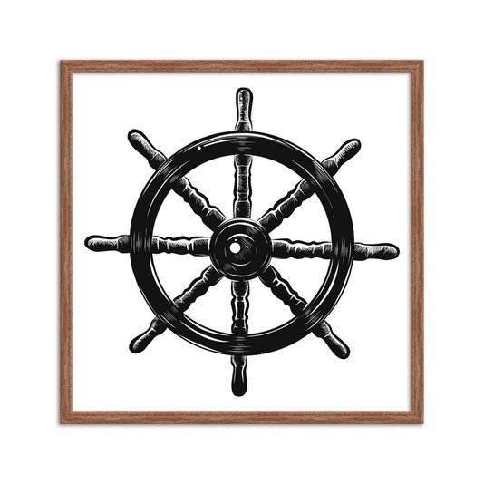 Quadro Decorativo Timão de Navio - Volante do Navio