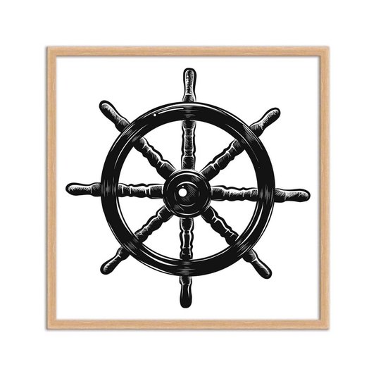 Quadro Decorativo Timão de Navio - Volante do Navio