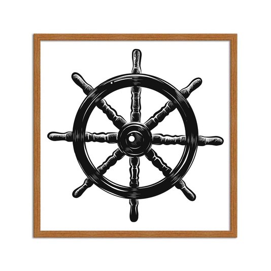 Quadro Decorativo Timão de Navio - Volante do Navio