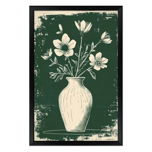 Quadro Decorativo Vaso de Flores Estilo Modern Heritage