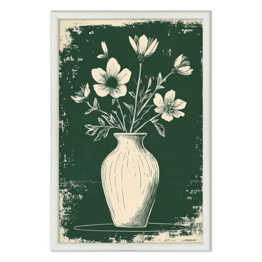 Quadro Decorativo Vaso de Flores Estilo Modern Heritage
