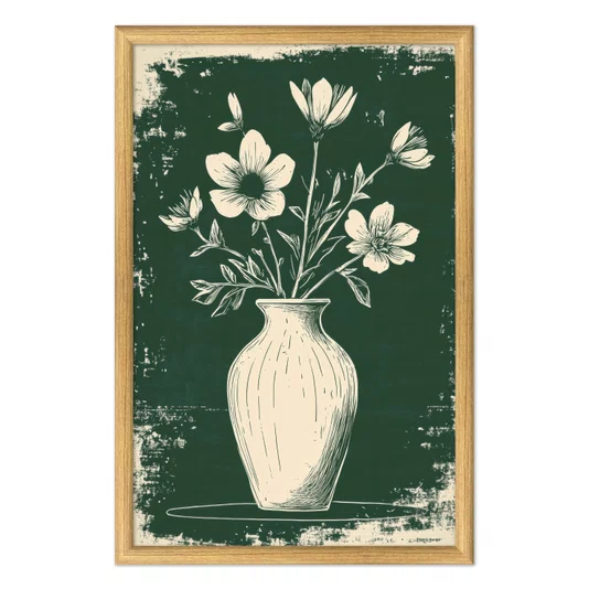 Quadro Decorativo Vaso de Flores Estilo Modern Heritage