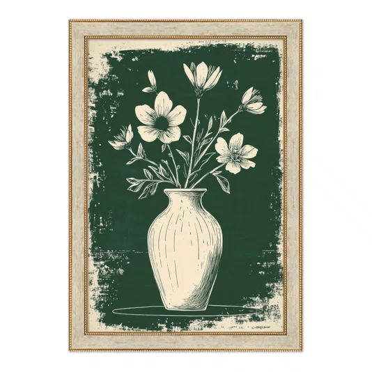 Quadro Decorativo Vaso de Flores Estilo Modern Heritage