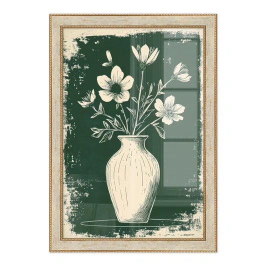 Quadro Decorativo Vaso de Flores Estilo Modern Heritage