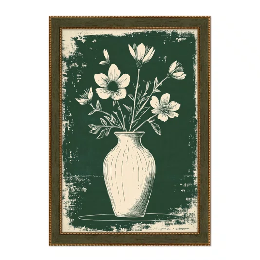 Quadro Decorativo Vaso de Flores Estilo Modern Heritage
