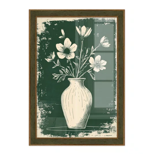 Quadro Decorativo Vaso de Flores Estilo Modern Heritage