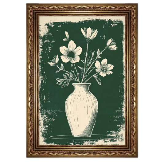 Quadro Decorativo Vaso de Flores Estilo Modern Heritage