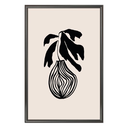 Quadro Decorativo Vaso De Planta Minimalista Japonês Estilo Japandi