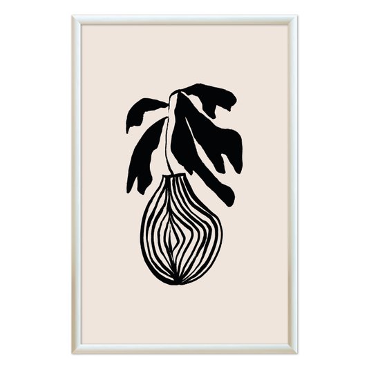 Quadro Decorativo Vaso De Planta Minimalista Japonês Estilo Japandi