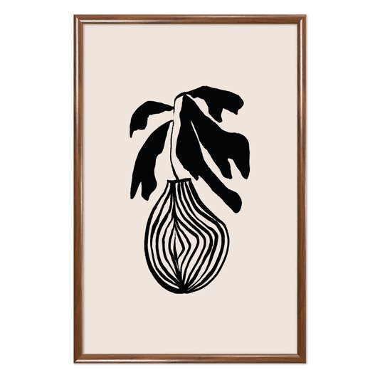 Quadro Decorativo Vaso De Planta Minimalista Japonês Estilo Japandi