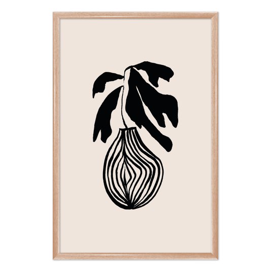 Quadro Decorativo Vaso De Planta Minimalista Japonês Estilo Japandi