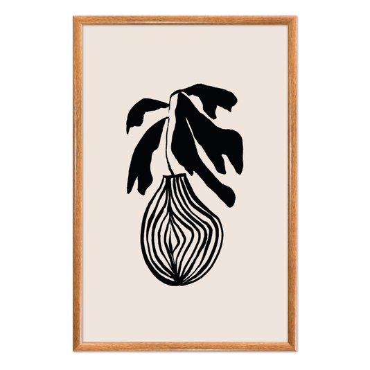 Quadro Decorativo Vaso De Planta Minimalista Japonês Estilo Japandi