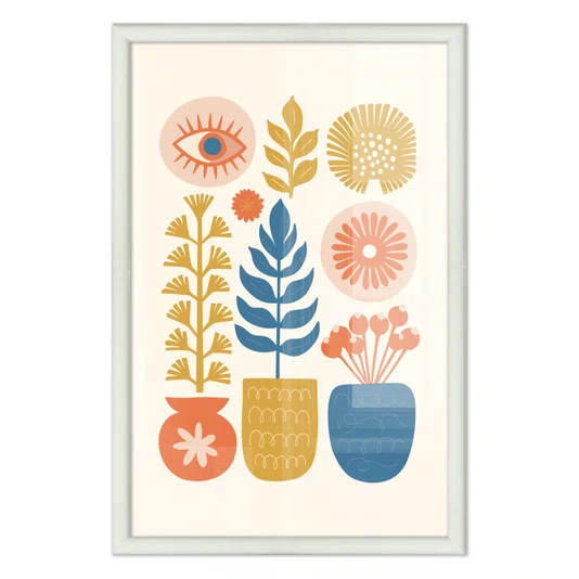 Quadro Decorativo Vasos Botânicos Estilo Modern Heritage
